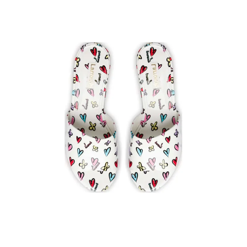 Larroude Slip-Resistant Abrasion-Resistant Slide Slippers Women's White-3