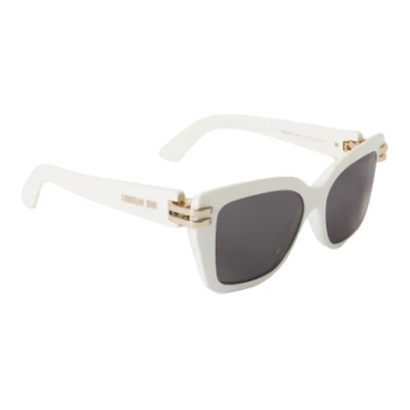 DIOR Acetate Irregular Shape Sunglasses Women's White-2