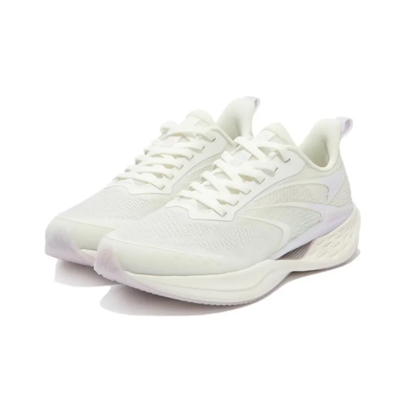 361° Cushioning Slip Resistant Low Top Running Shoes Women's White Purple-2