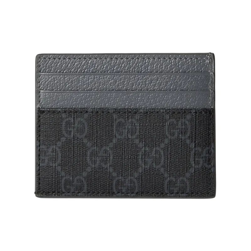 GUCCI Supreme Canvas Card Clip Card Holder Unisex Black-3