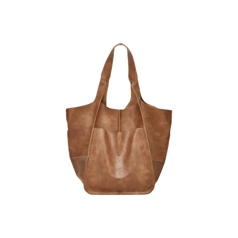 H YXIANG PU Tote Bag, Shopping Bag, Shoulder Bag Women's Black/Brown/Khaki-6