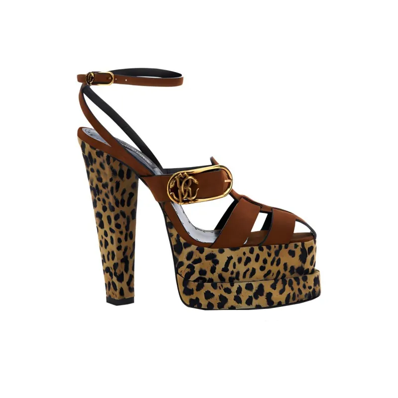 Roberto Cavalli Strap Sandals Women's Dark Brown-1