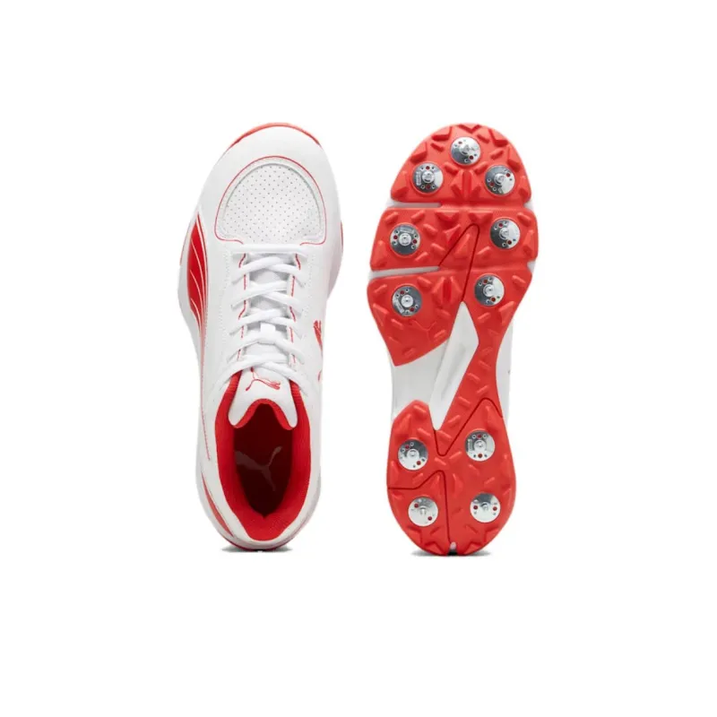 PUMA Spike 24.2 Anti-Slip Wear-Resistant Low-Top Training Shoes Men's White Red-4
