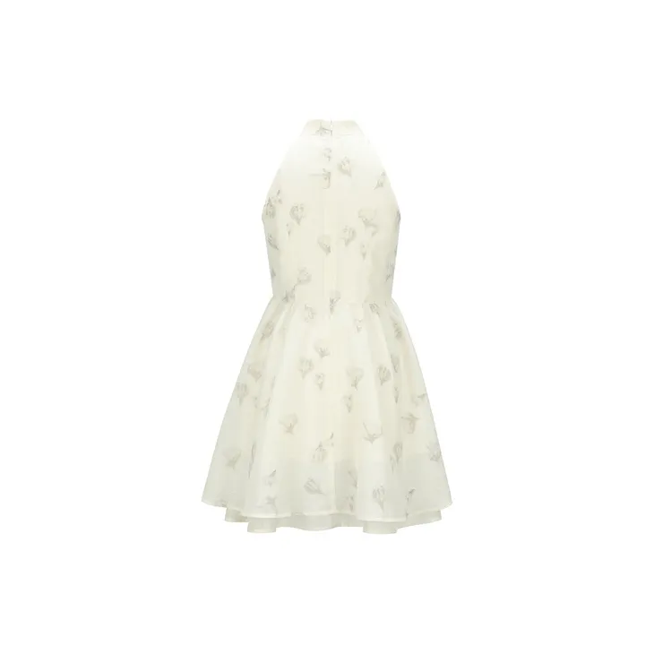 LEDIN Sleeveless Dress Women's Yellow Print-1