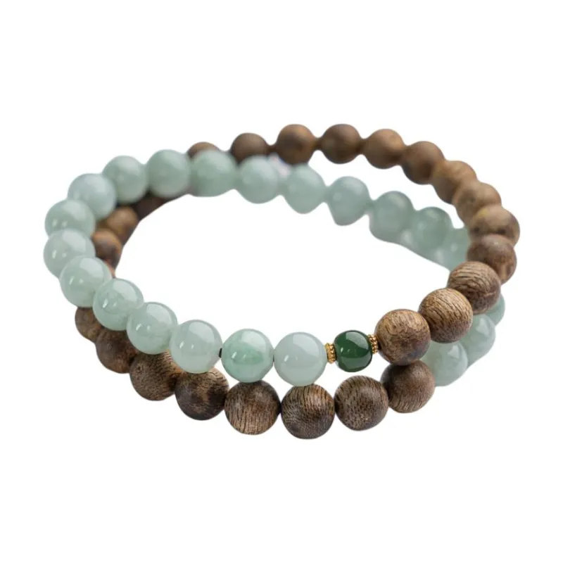 Mu Xinxin Bean Type Jadeite Bracelets Unisex-0