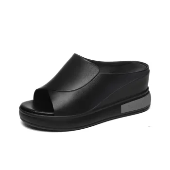 Golden Silk Rabbit PU Polyurethane Slide Slippers Women's