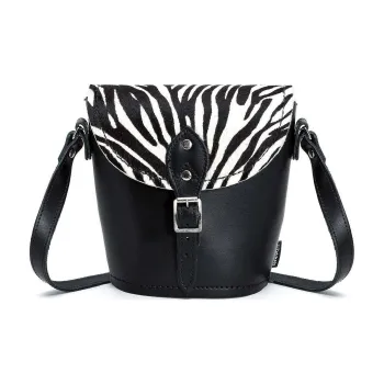 Zatchels Leather Crossbody Bag Shoulder Bag Women's Zebra Black/White