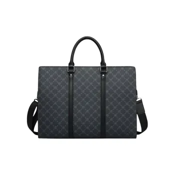 PULUWIRR PVC Large Capacity Handbag Regular Men's Black