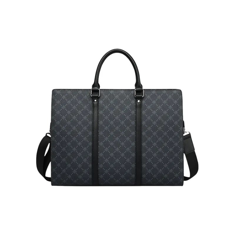 PULUWIRR PVC Large Capacity Handbag Regular Men's Black-0