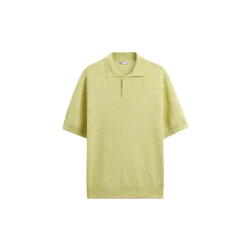 ZARA Polo Shirts Men Green