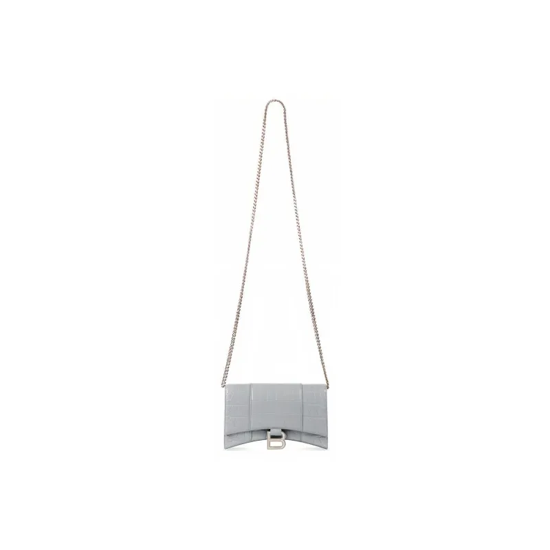 Balenciaga Hourglass Cow Leather Shoulder Bag Crossbody Bag Women's Gray-2