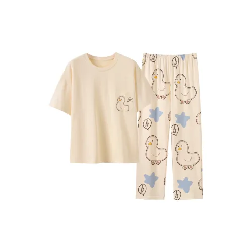 The Story Of The Flower Season Pajama Set Women's Ecru
