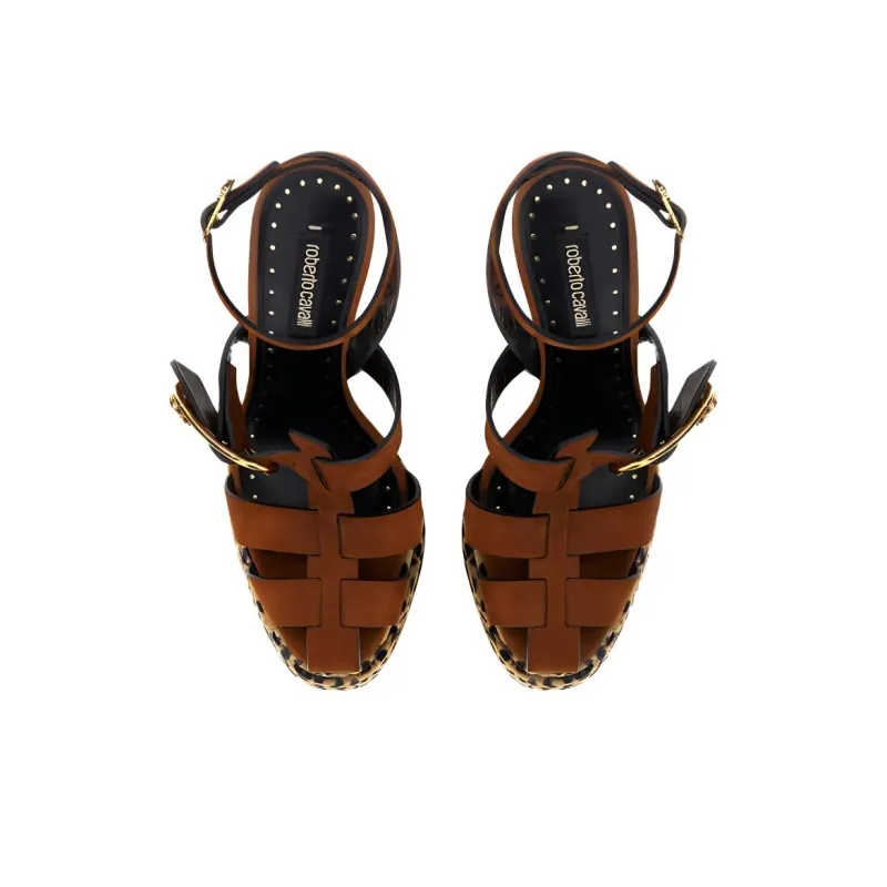 Roberto Cavalli Strap Sandals Women's Dark Brown-4
