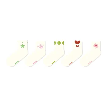 Duanmei Mid-Calf Socks Women's 5 Pack White