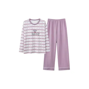 MIIOW Pajama Set Women's Purple Stripes