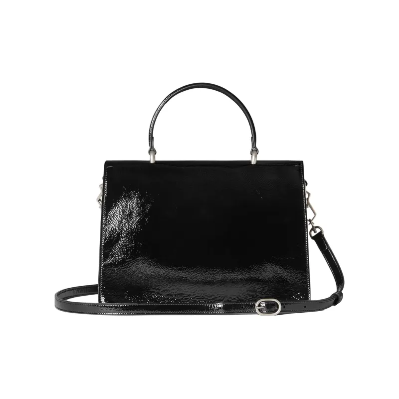 GUCCI Dionysus Patent Leather One Shoulder Handbag Medium Size Women's Black-3