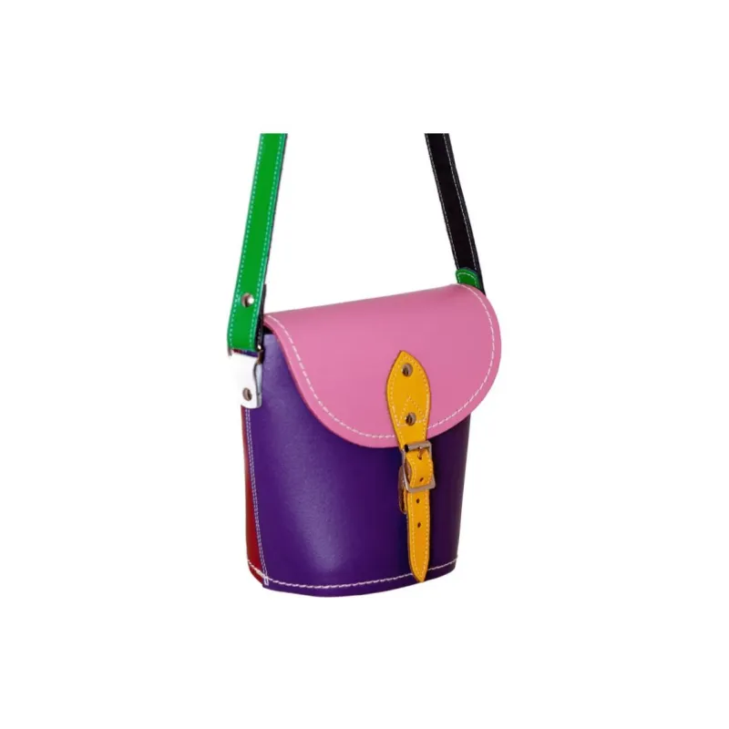 Zatchels Leather Crossbody Bag Shoulder Bag Small Size Women's Kaleidoscope Multicolor-1