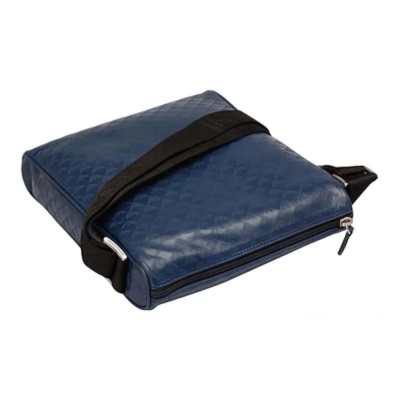 EMPORIO ARMANI Calfskin Briefcase Messenger Bag Crossbody Bag Shoulder Bag Men's Blue-4