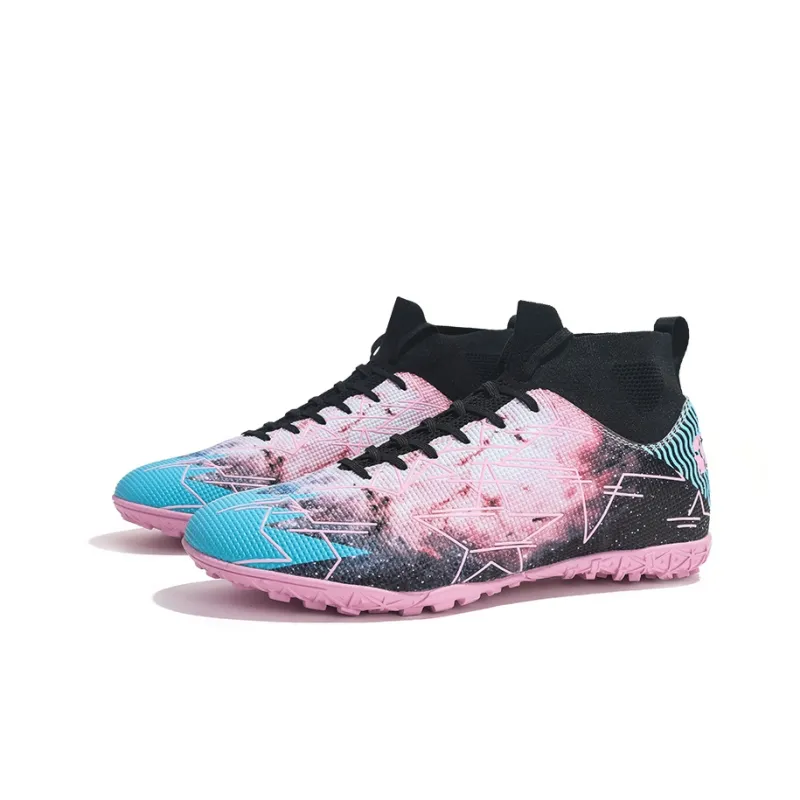 Jifffly Cushioning Anti Slip And Wear Resistant Breathable Support Soccer Shoes Unisex Nebula Pink-2