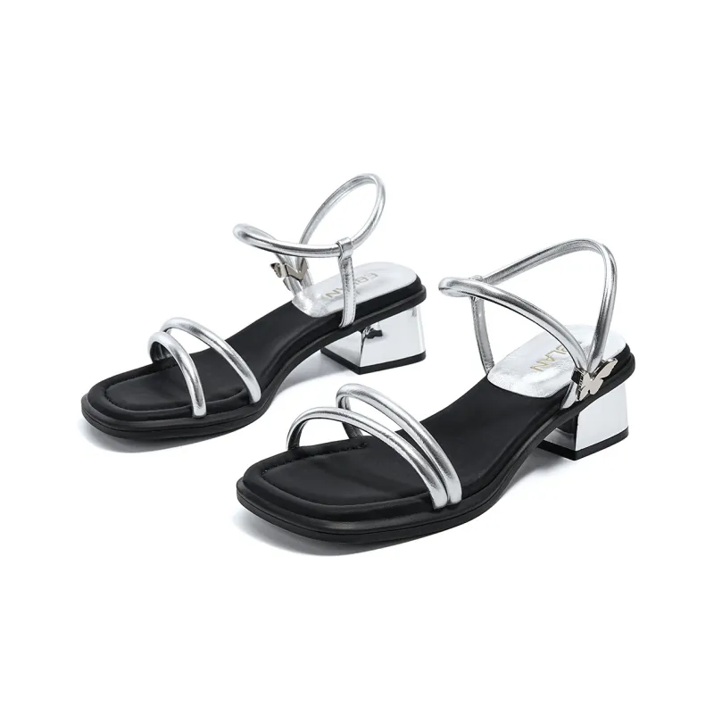 EBLAN Strap Sandals Women's Silver-2