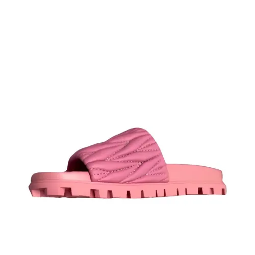 MIU MIU Slide Slippers Women's Pink
