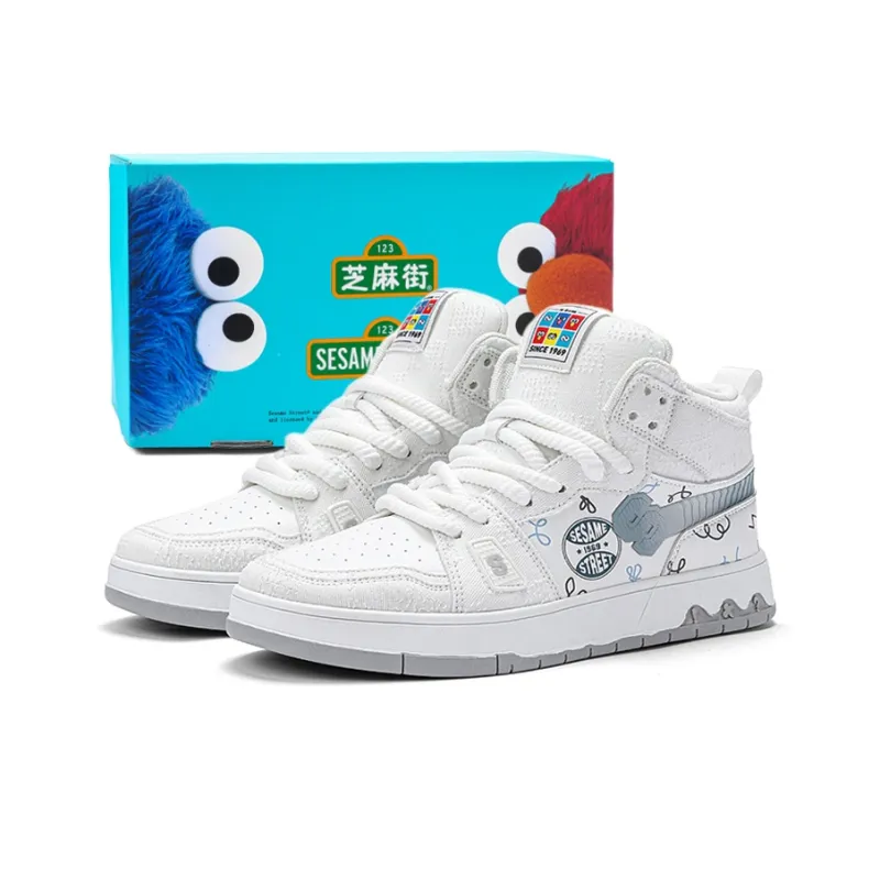 SESAME STREET Cushioned Wear-Resistant Lightweight Height Increasing High-Top Skateboard Shoes Unisex-5