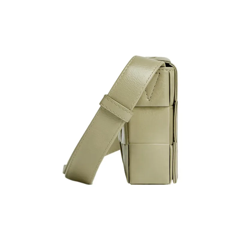 Bottega Veneta CASSETTE Cow Leather Shoulder Bag Small Size Men's Limestone Green-2