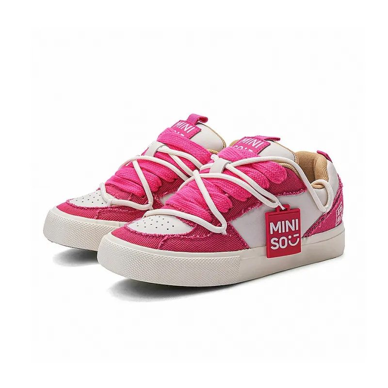 MINISO Low Top Skateboard Shoes Unisex Cherry Blossom Pink-2