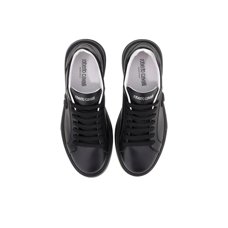 Roberto Cavalli Low-Top Skateboard Shoes Men's Black-4