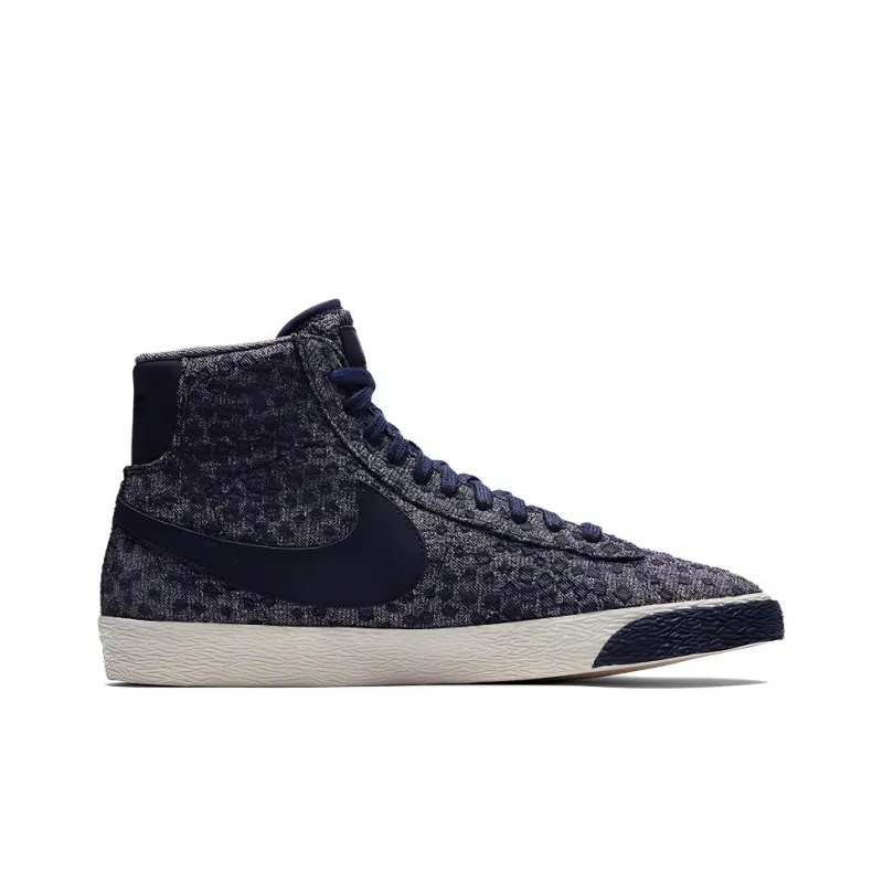 Nike Blazer Premium Anti-Slip Wear-Resistant Mid-Top Skateboard Shoes Men's Blue Black-1