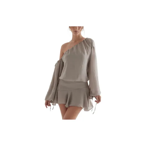 HOUSE OF CB Long-Sleeved Dresses Women's Ash Green/ Gray-green