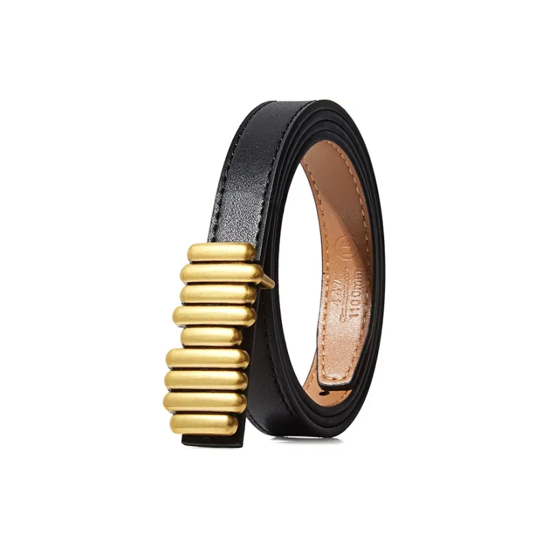 TUCANO Cow Split Leather Leather Belts Women's Black/Coffee/White Width  1.8cm-0