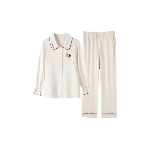 MIIOW Pajama Set Women's White Mushroom