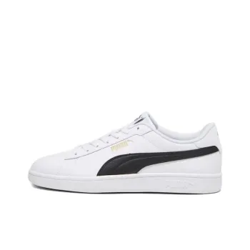 PUMA Smash 3.0 L Anti Slip Wear Resistant Low Top Skateboard Shoes Unisex White Black