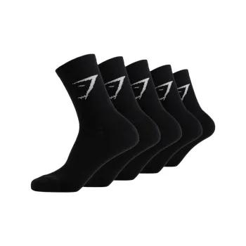 GYMSHARK Mid-Calf Socks Women's 5 Pack Black