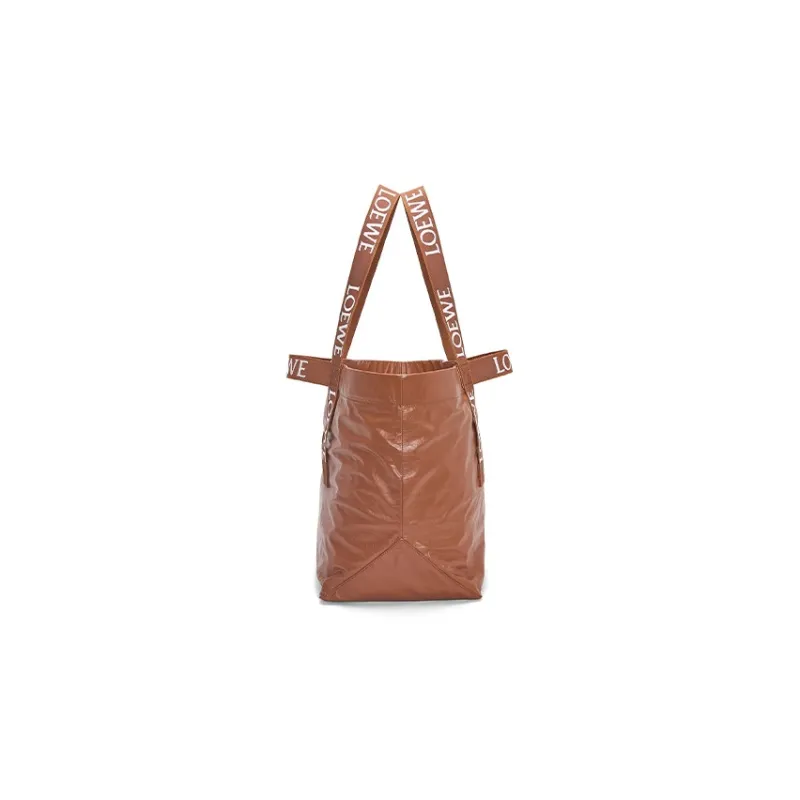 LOEWE Fold Shopper In Paper Calfskin Tan-3