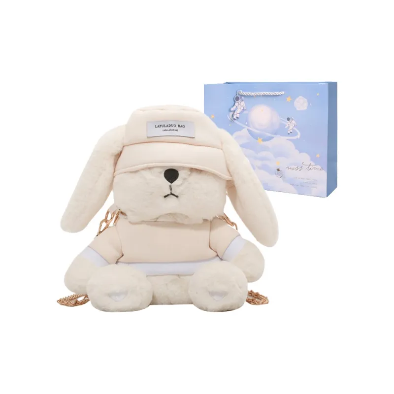 Duoluplo Doron Paul Plush Rabbit Shoulder Bag Regular Unisex White-0