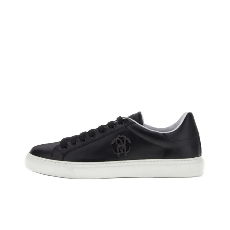 Roberto Cavalli Monogram RC Low-Top Skateboard Shoes Men's Black-0