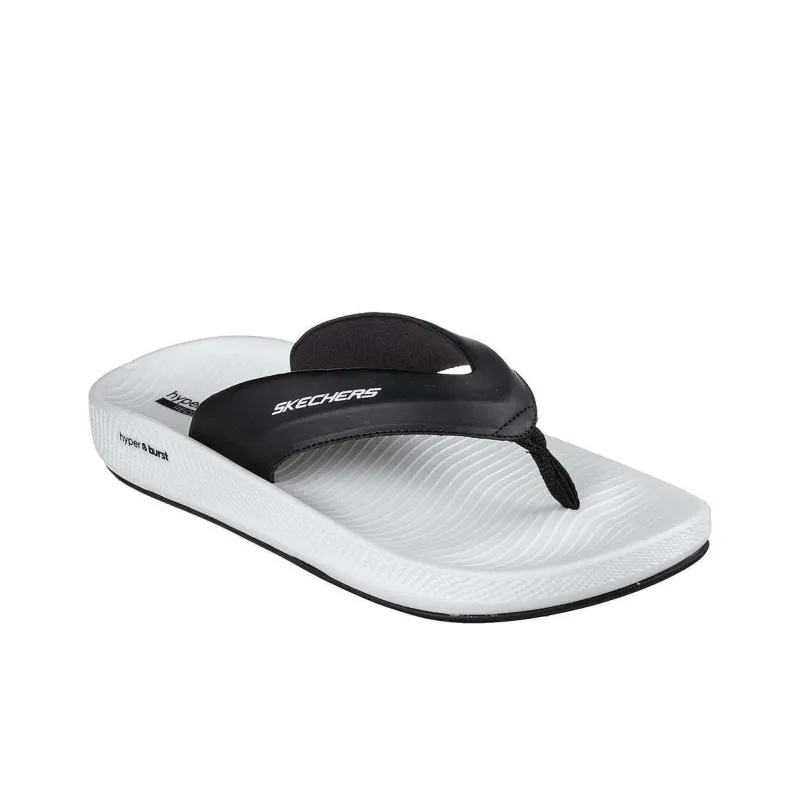 Skechers Hyper Slide Slip Resistant Flip Flops Men's Black White-2