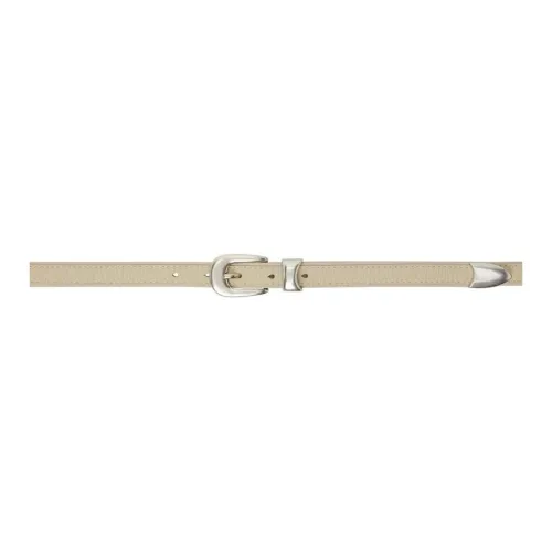 OUR LEGACY Grained Design Smooth Buckle Leather Belts Men's Beige 2CM