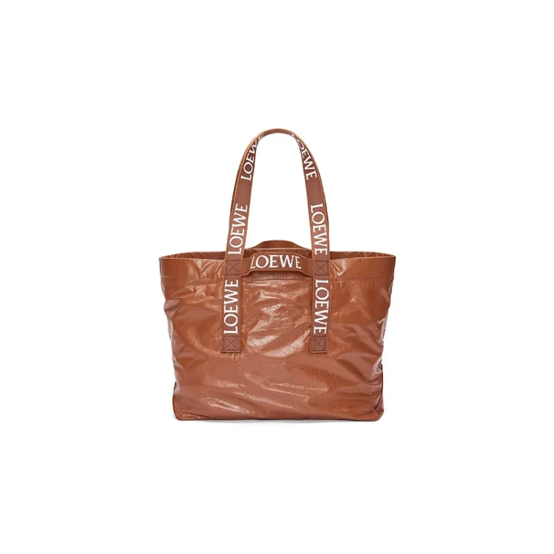 LOEWE Fold Shopper In Paper Calfskin Tan-1