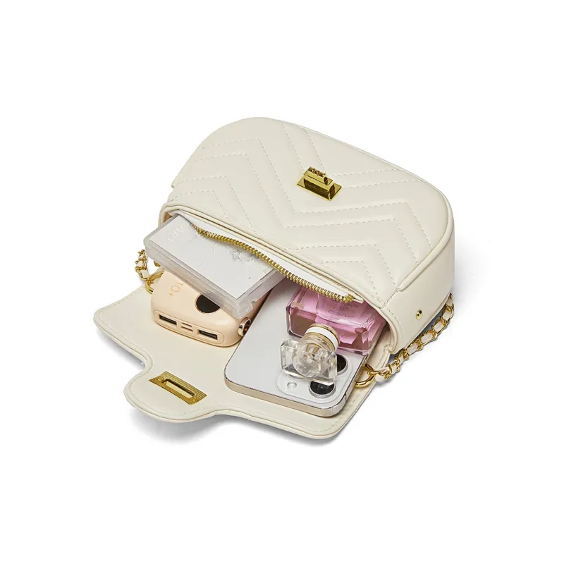 CORALDAISY Synthetic Leather Shoulder Bag Women's Mocha/Crescent White-8