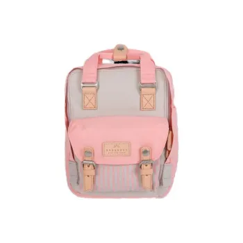 Doughnut Nylon Backpack Mini Women's Light Coral With Gray Accents
