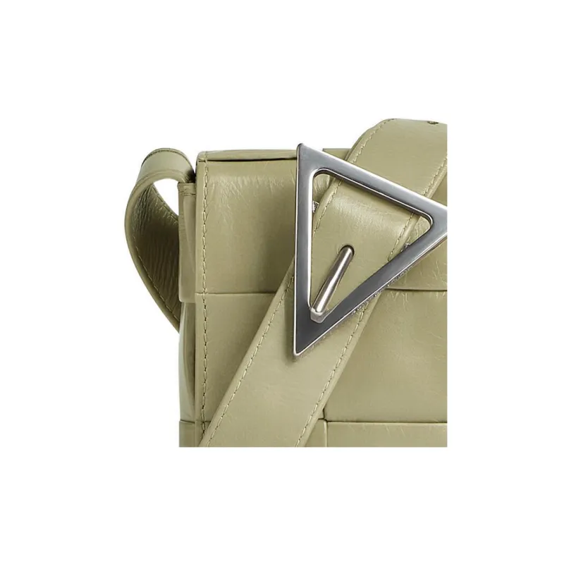 Bottega Veneta CASSETTE Cow Leather Shoulder Bag Small Size Men's Limestone Green-4