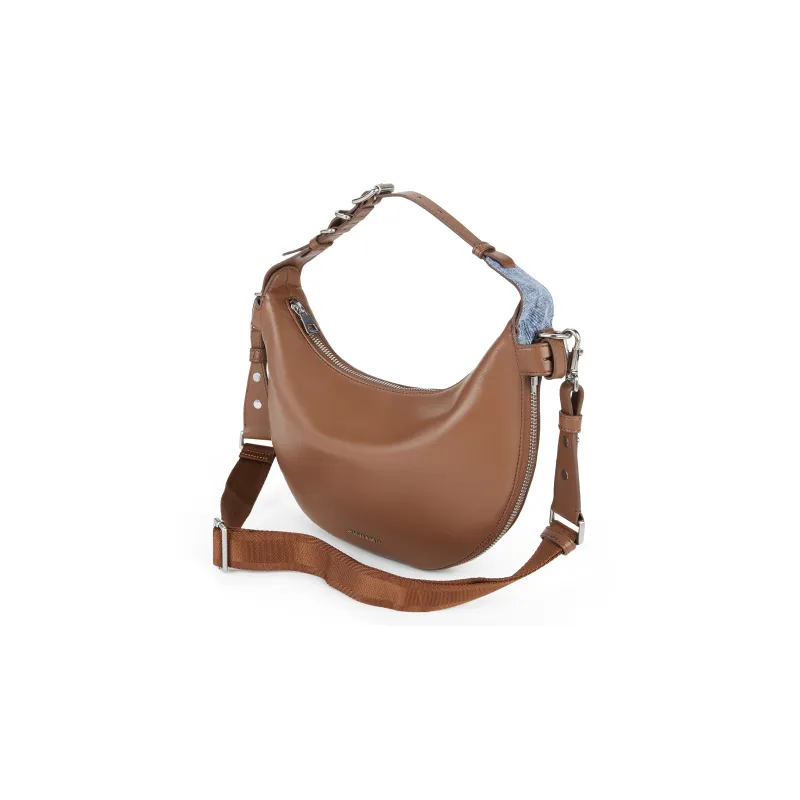 CHARLES&KEITH Pu Shoulder Bag Medium Size Women's Noir Black/Cream Milk White/Tan Tea Brown-14
