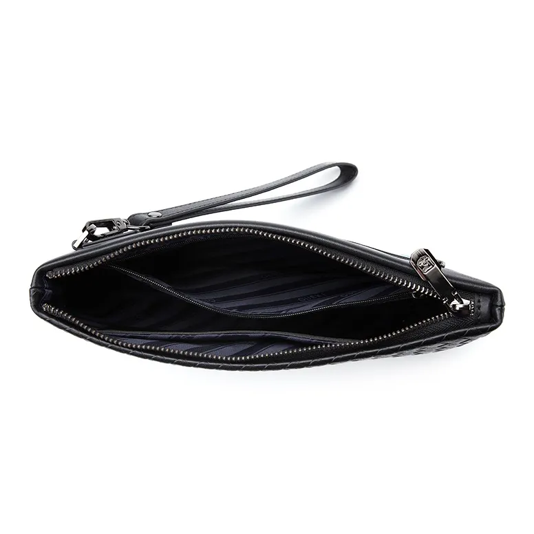 GUSKI Cow Leather Large Capacity, Trendy Multiple Card Slots Briefcase Regular Men's Black-5