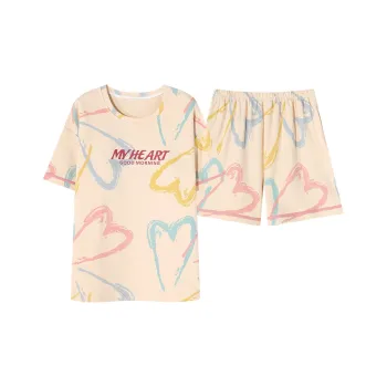 The Story Of The Flower Season Pajama Set Women's Apricot