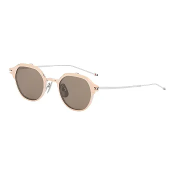THOM BROWNE· Titanium Irregular Shape Sunglasses Men's Beige