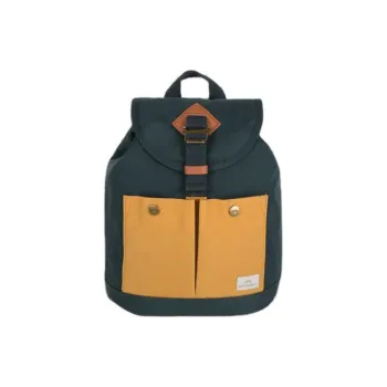 Doughnut Nylon Backpack Mini Women's Gray Green With Yellow Accents