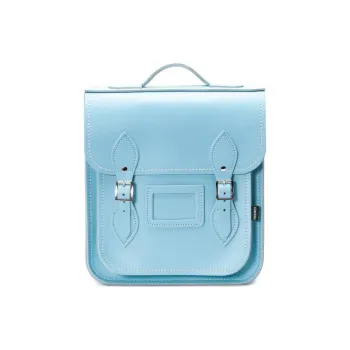 Zatchels Leather Backpack Small Size Unisex Light Blue